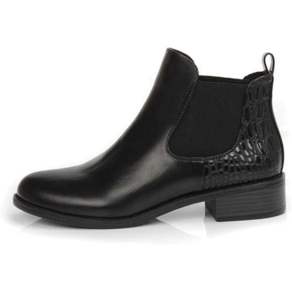 DUNION Women's Blanche Comfortable Zipper/Dual-side Stretch Casual Chunky Heel - Picture 2 of 8